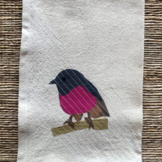 Pink Robin Bird Kitchen Towel